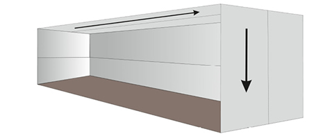 Starting at the door run a couple of strips of double sided tape side by side the full height of the container.